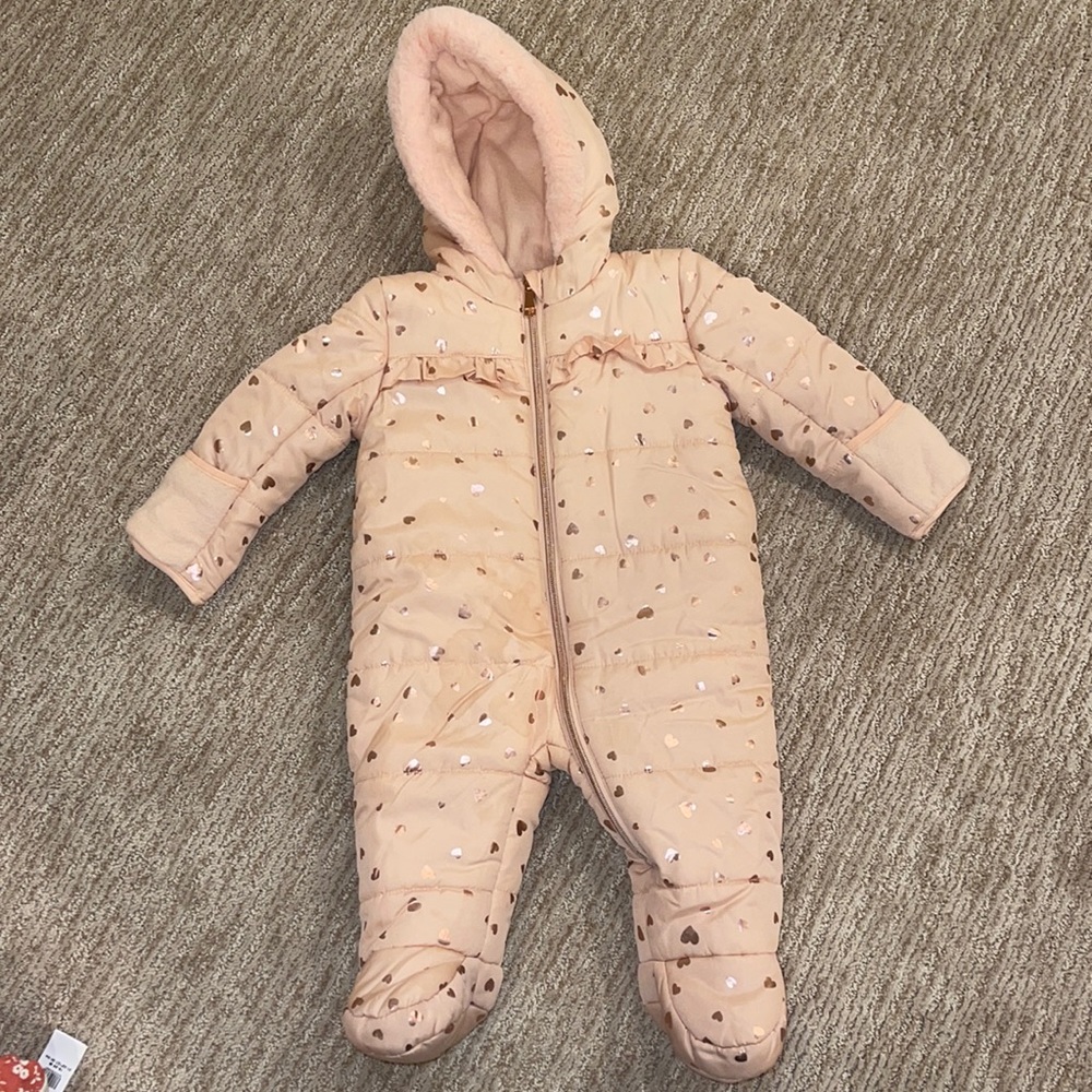 Kensie Pink and Rose gold puffer coat - 6-9 mos